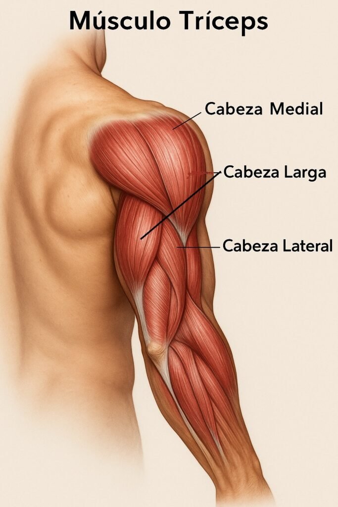 Musculos de los brazos Triceps (Cabeza Medial, Cabeza Larga, Cabeza Lateral) y beneficio de utilizar Máquina para Brazos