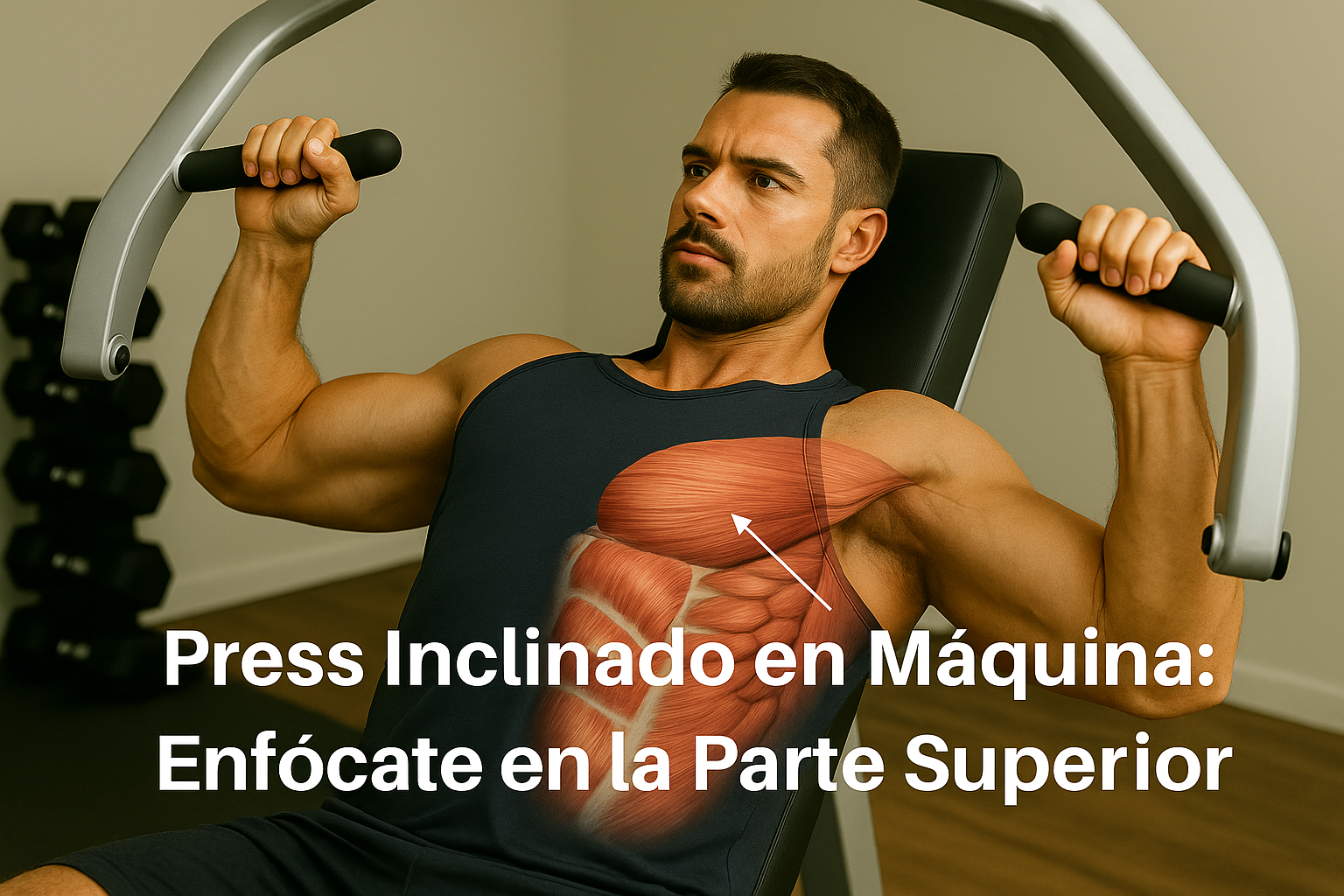 Máquina para Pecho,   Press Inclinado en Máquina: Enfócate en la Parte Superior