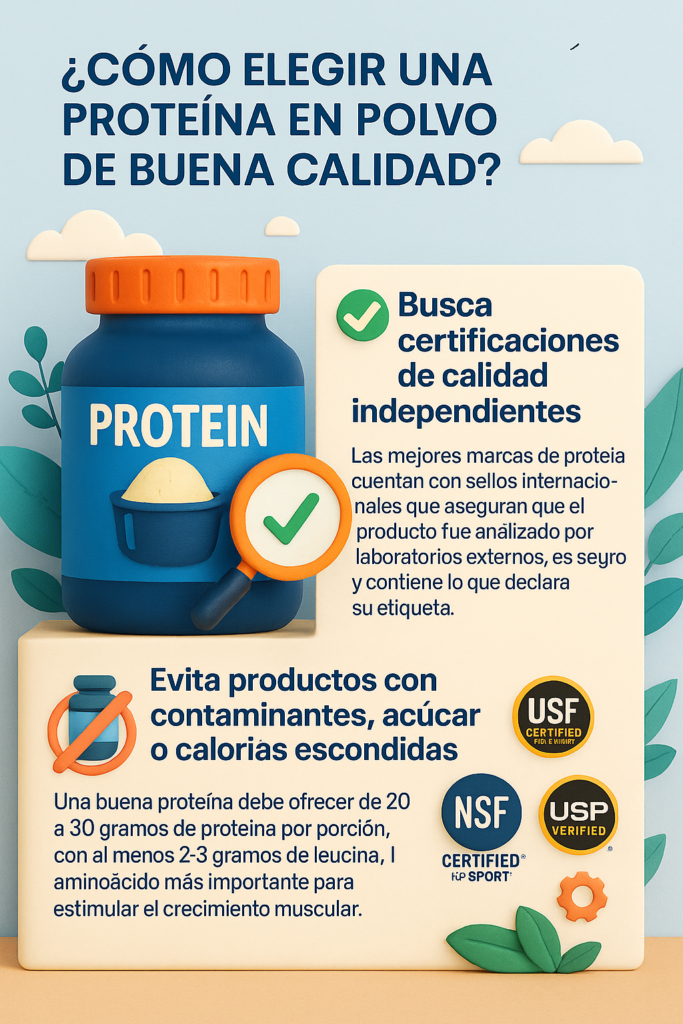 Proteina en POlvo . Busca certificaciones de Calidad independientes en Proteína en Polvo
