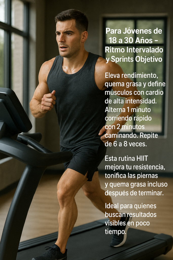 Caminadora Eléctrica . Ejercicios para jóvenes 18 a 30 años