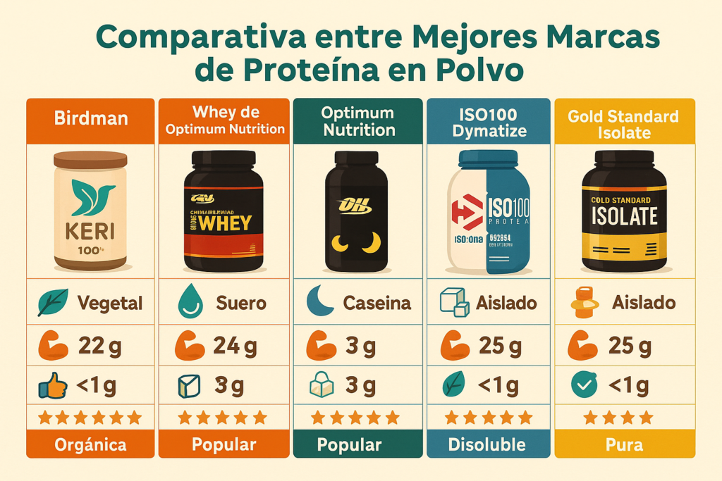 Comparativa entre marcas de proteína en polvo mas populares