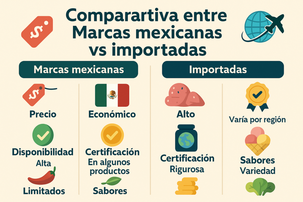Proteína en POlvo . comparativa entre Marcas Mexicanas y marcas importadas
