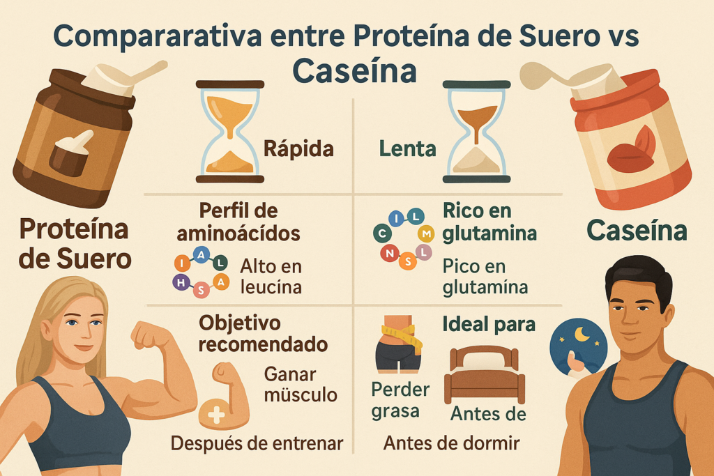 Proteína en POlvo . comparativa entre proteína en POlvo de SUero Vs Caseína
