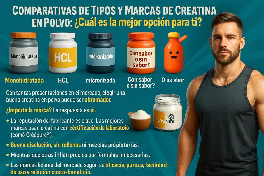 Comparativas de Tipos y Marcas de Creatina en Polvo: ¿Cuál es la mejor opción para ti?
