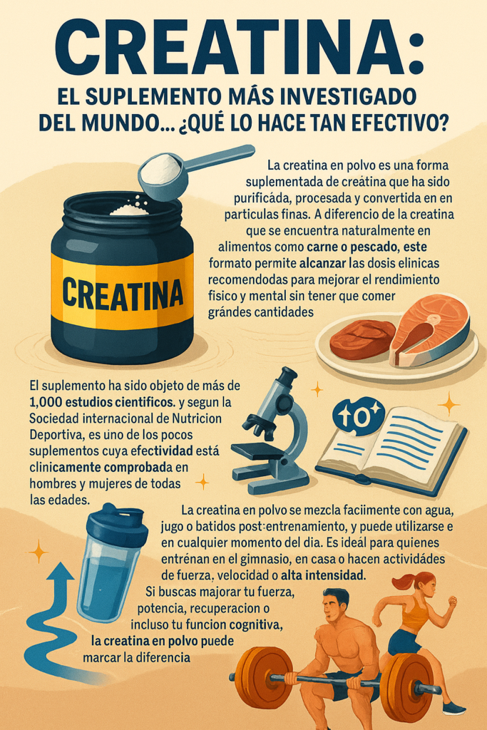 El Suplemento mas investigado en el mnundo Creatina en Polvo