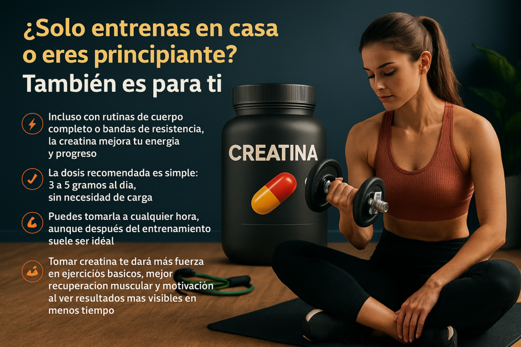 ¿Solo entrenas en casa o eres principiante? La Creatina en Polvo También es para ti