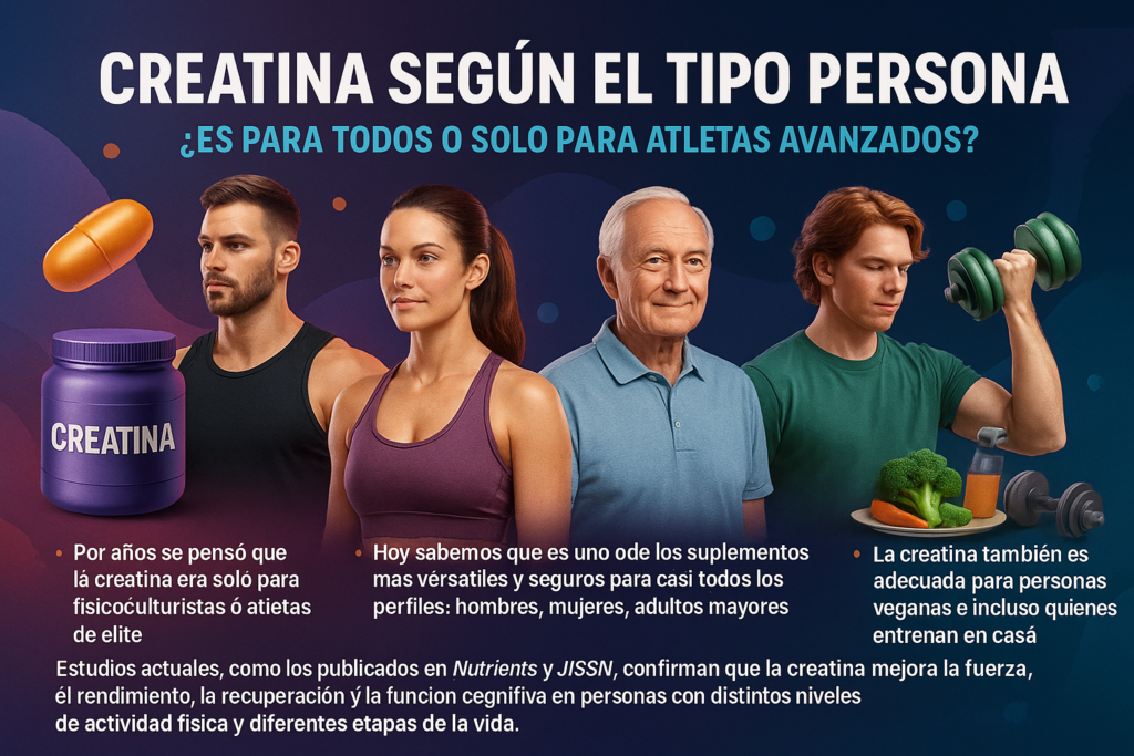 Creatina en Polvo según el tipo de persona: ¿Es para todos o solo para atletas avanzados?