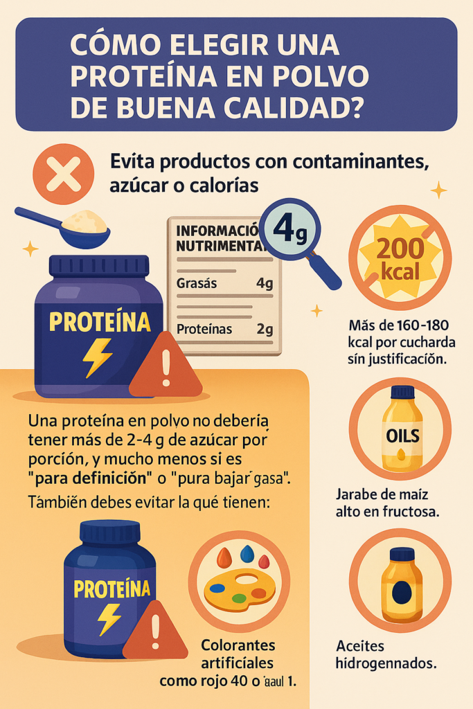 Elegir una proteina en polvo buena calidad evita productos con contaminantes