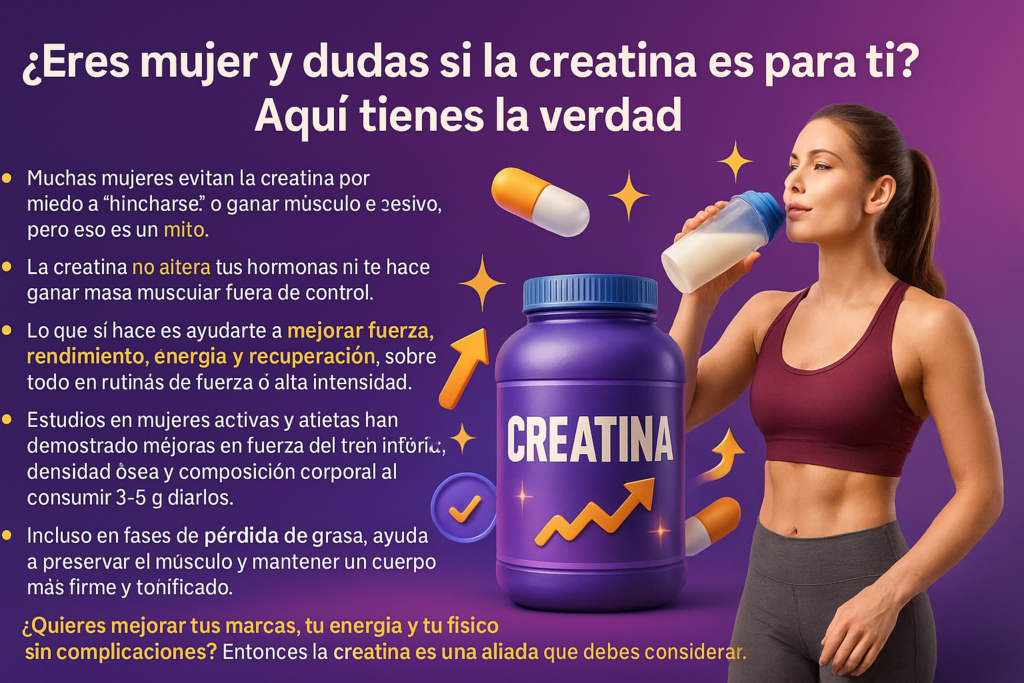 ¿Eres mujer y dudas si la creatina en polvoes para ti? Aquí tienes la verdad