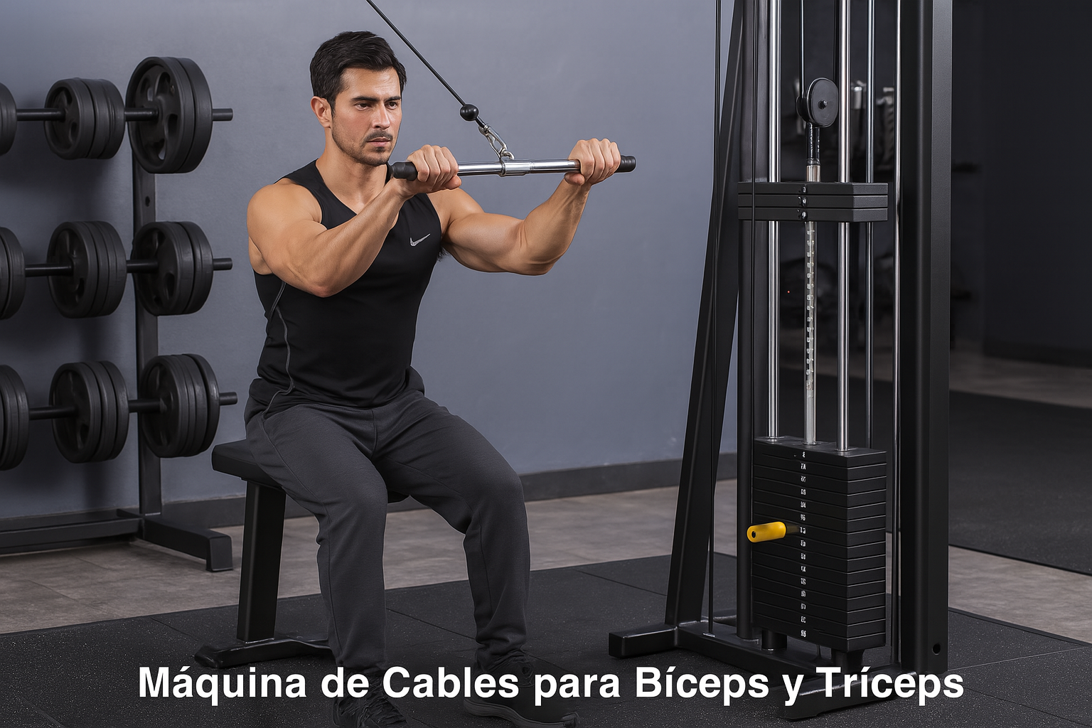Máquina de Cables para Biceps y Triceps, otro tipo de Máquina para Brazos