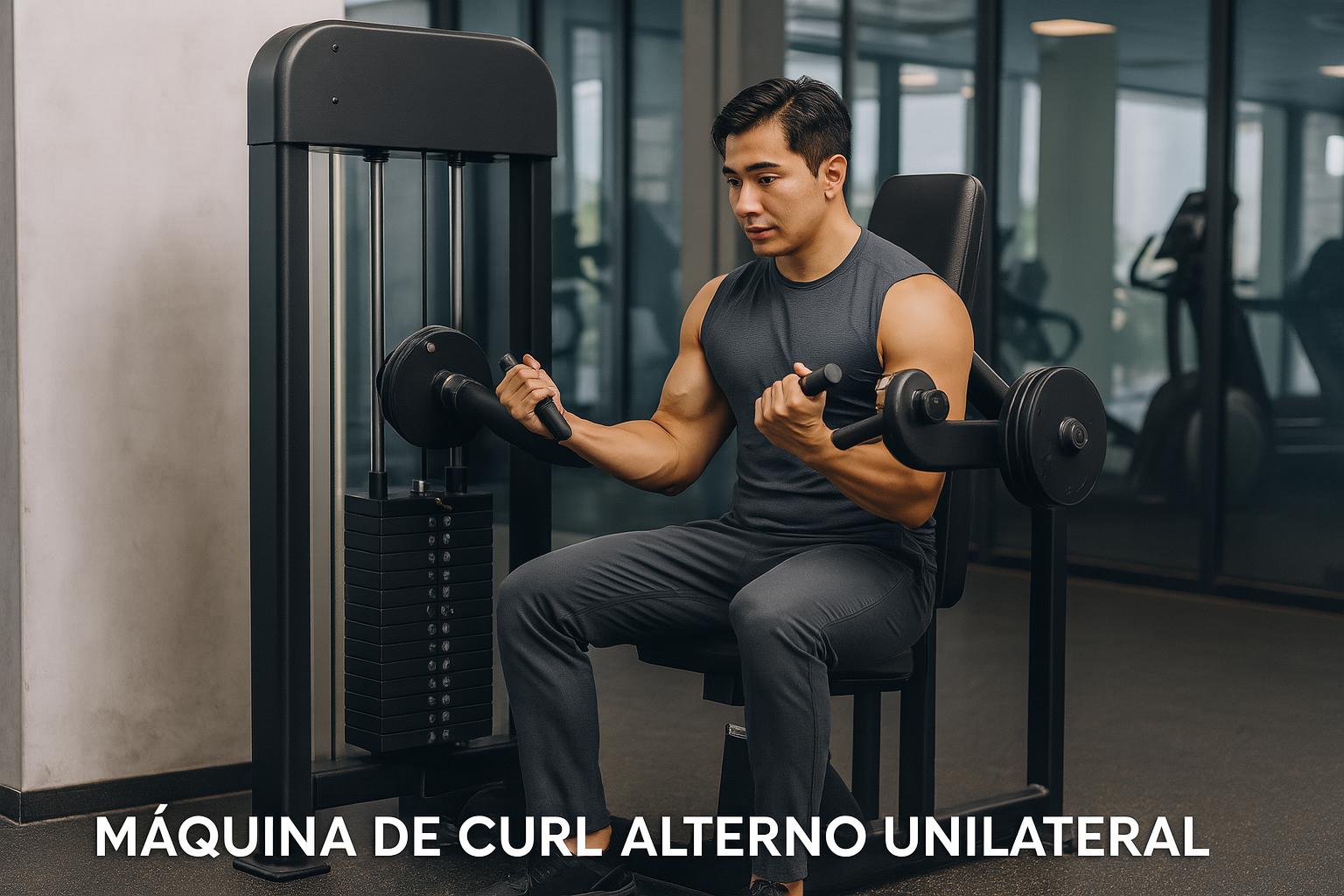 Máquina de Curl Alterno Unilateral, otro tipo de Máquina para Brazos