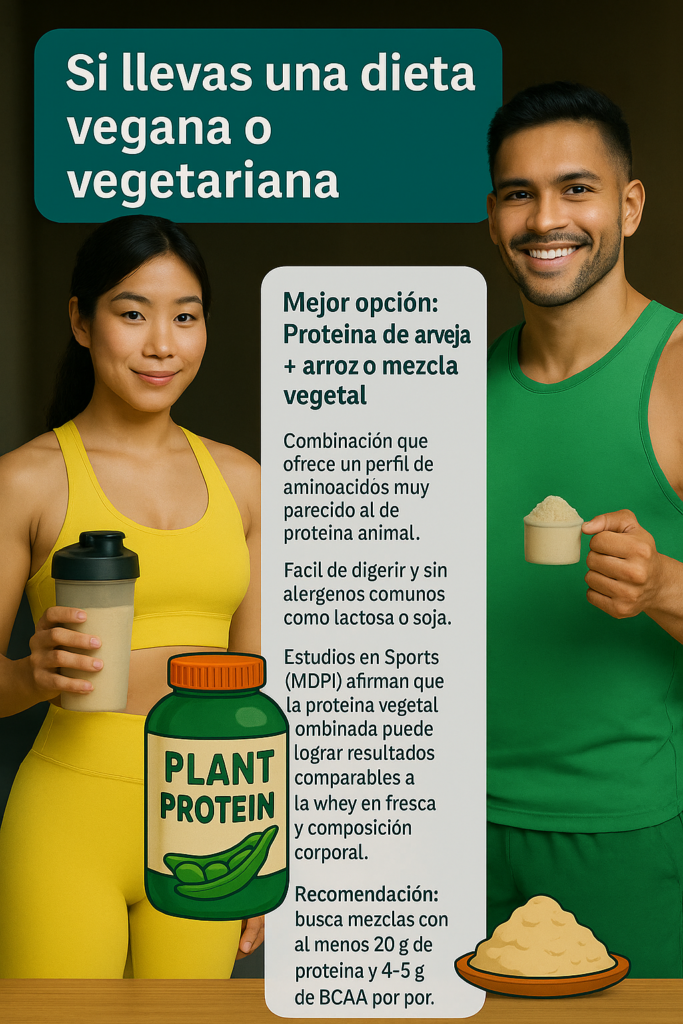 Proteína en Polvo . Si llevas una dieta vegana o vegetariana