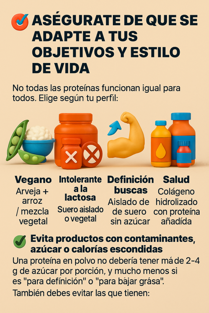 Una buena proteína en polvo se adpta a tus objetivos y estilo de vida