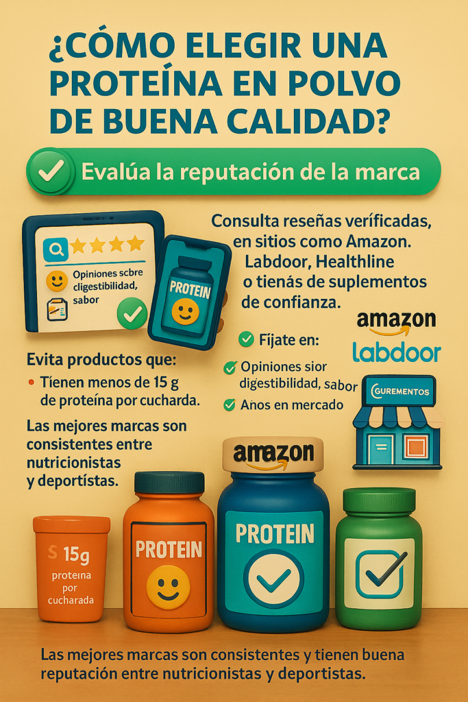 evaluar la reputación de la marca de proteína en polvo .