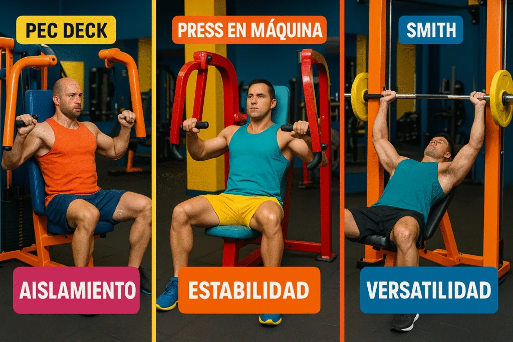 Mejores opciones de máquina para pecho en casa y gimnasio: multifuncional, Pec Deck y press en máquina